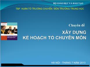 Chuyên đề Xây dựng kế hoạch tổ chuyên môn