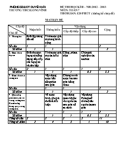 Đề thi học kì II năm học: 2012 – 2013 môn : toán 7 thời gian: 120 phút ( không kể chép đề)