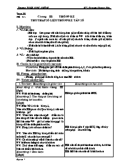 Bài giảng môn Đại số lớp 7 - Nguyên Hoàng Nhi - Tuần 20  - Tiết 41: Thu thập số liệu thống kê. Tần số