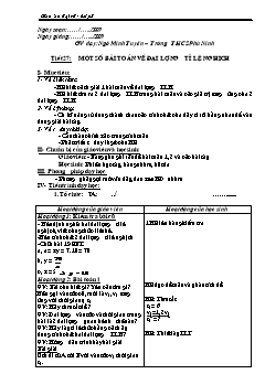 Bài giảng môn Đại số lớp 7 - Tiết 27: Một số bài toán về đại lượng tỉ lệ nghịch (Tiếp)