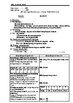 Bài giảng môn Đại số lớp 7 - Tiết 29: Hàm số (Tiết 1)