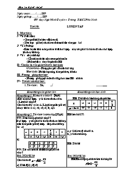 Bài giảng môn Đại số lớp 7 - Tiết 30: Luyện tập (Tiếp)