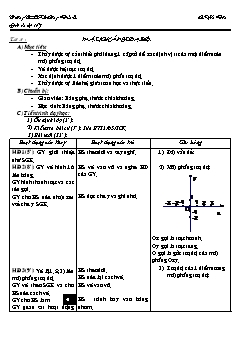 Bài giảng môn Đại số lớp 7 - Tiết 31 : mặt phẳng toạ độ