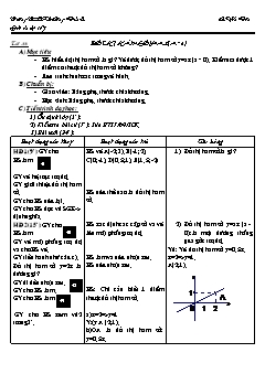 Bài giảng môn Đại số lớp 7 - Tiết 33: Đồ thị hàm số y=ax (a#0)