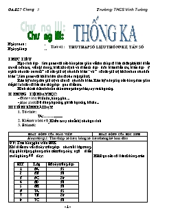 Bài giảng môn Đại số lớp 7 - Tiết 41 : Thu thập số liệu thống kê, tần số (tiếp)