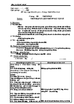 Bài giảng môn Đại số lớp 7 - Tiết 41: Thu thập số liệu thống kê. Tần số (Tiếp theo)