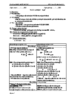 Bài giảng môn Đại số lớp 7 - Tiết 5: Luyện tập