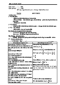 Bài giảng môn Đại số lớp 7 - Tiết 54: Đơn thức (Tiết 1)