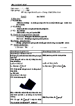 Bài giảng môn Đại số lớp 7 - Tiết 57: Đa thức