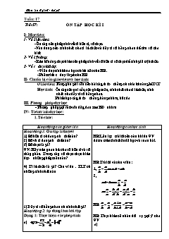 Bài giảng môn Đại số lớp 7 - Tuần: 17 - Tiết 37: Ôn tập học kì I