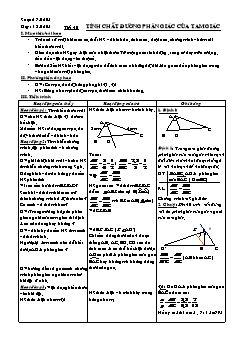 Bài giảng môn Hình học lớp 8 - Tiết 40: Tính chất đường phân giác của tam giác (tiếp)
