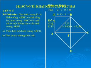 Bài giảng môn Toán lớp 7 - Bài 11: Số vô tỉ. Khái niệm căn bậc hai