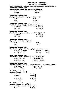 Bài giảng môn Toán lớp 7 - Kiểm tra trắc nghiệm
