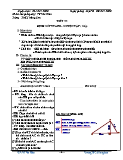 Bài giảng môn Toán lớp 7 - Tiết 39: Định lí Pytago - Luyện tập ( tiếp)