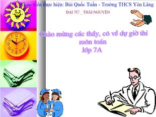 Bài giảng môn Toán lớp 7 - Tiết 51 - Bài 1: Khái niệm về biểu thức đại số