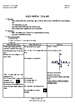 Bài giảng môn Toán lớp 7 - Tuần 15 - Tiết 31: Mặt phẳng toạ độ