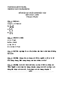 Đề khảo sát chất lượng đầu năm môn toán – lớp 6 thời gian :90 phút