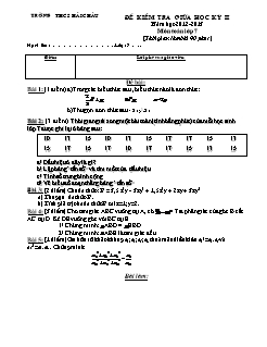 Đề kiểm tra giữa học kỳ II năm học 2012-2013 môn toán lớp 7 (thời gian làm bài 90 phút )