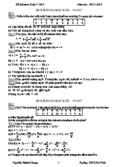 Đề kiểm tra học kỳ II – toán 7