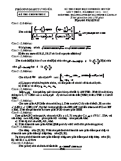 Kì thi chọn học sinh giỏi huyện lớp 9 thcs. năm học 2012 – 2013 môn thi: giải toán trên máy tính cầm tay thời gian làm bài: 150 phút