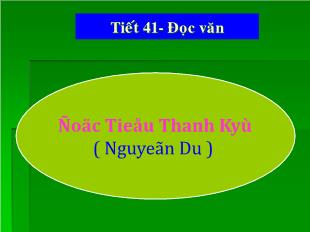 Bài giảng môn học Ngữ văn lớp 12 - Tiết 41: Đọc văn: Độc tiểu thanh ký ( Nguyễn Du )
