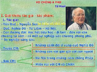 Bài giảng môn học Ngữ văn lớp 11 - Vợ chồng A Phủ - Tô Hoài