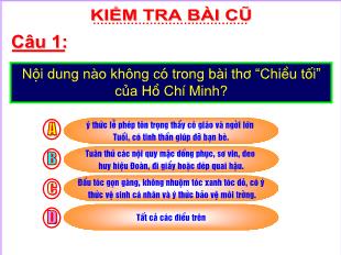 Bài giảng môn Ngữ văn khối 11 - Tiết 85: Chiều tối