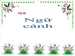 Bài giảng môn Ngữ văn lớp 11 - Tiết 40: Ngữ cảnh (Tiếp)