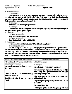 Bài giảng môn Ngữ văn lớp 11 - Tiết 41, 42: Đọc văn chữ người tử tù - Nguyễn Tuân