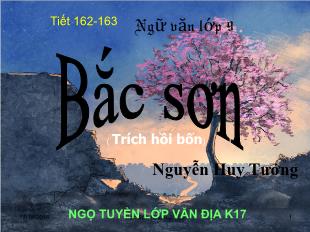 Bài giảng môn Ngữ văn lớp 12 - Tiết 162, 163: Bắc sơn