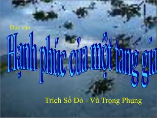 Bài giảng Ngữ văn 11: Hạnh phúc của một tang gia (Trích Số Đỏ - Vũ Trọng Phụng)