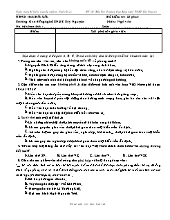 Giáo án Đề kiểm tra 15 phút Môn : Ngữ văn