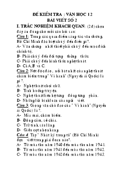 Giáo án Đề kiểm tra : Văn học 12 bài viết số 2