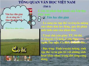 Bài giảng môn Ngữ văn 10 - Tổng quan văn học Việt Nam (tiết 1)