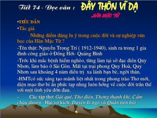 Bài giảng Ngữ văn 11 tiết 74: Đây thôn Vĩ Dạ - Hàn Mạc Tử