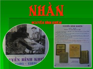 Bài giảng Ngữ văn lớp 10: Nhàn - Nguyễn Bỉnh Khiêm