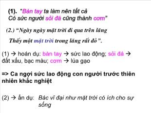 Giáo án môn Ngữ văn 10 - Tiết 44 tiếng Việt: Thực hành phép tu từ ẩn dụ và hoán dụ
