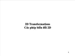 2D Transformations - Các phép biến đổi 2D