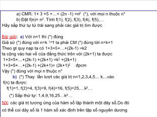 Bài giảng Đại số giải tích 11: Dãy số