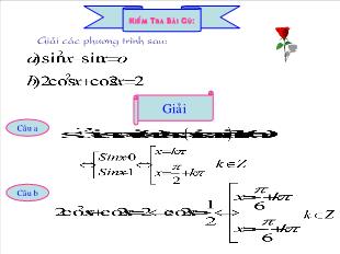 Bài giảng Giải tích 11 bài 3.0: Phương trình bậc 2 với hàm số lượng giác