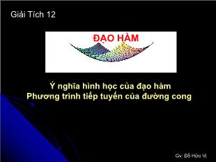 Bài giảng Giải tích 12: Đạo hàm