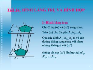 Bài giảng Hình học lớp 11 Tiết 14: Hình lăng trụ và hình hộp