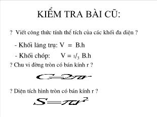 Bài giảng Hình học lớp 12 - Tiết 12: Khái niệm về mặt tròn xoay