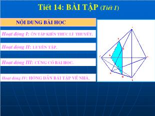 Bài giảng Hình học lớp 12 - Tiết 14: Bài tập