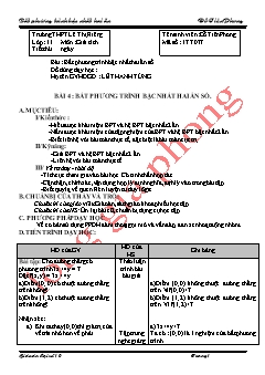 Bài giảng lớp 10 môn Đại số - Bài 4 : Bất phương trình bậc nhất hai ẩn số