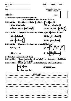 Bài giảng lớp 10 môn Đại số - Bài kiểm tra 1
