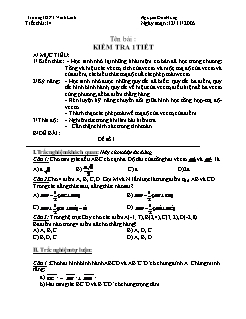 Bài giảng lớp 10 môn Đại số - Tiết 14: Kiểm tra 1tiết