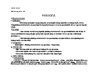 Bài giảng lớp 10 môn Hình học - Tiết 7: Parabol