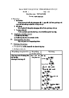 Bài giảng lớp 11 môn Đại số - Bài 6: Một vài quy tắc tìm giới hạn vô cực