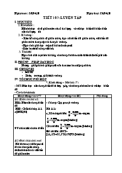 Bài giảng lớp 6 môn học Đại số - Tiết 103: Luyện tập